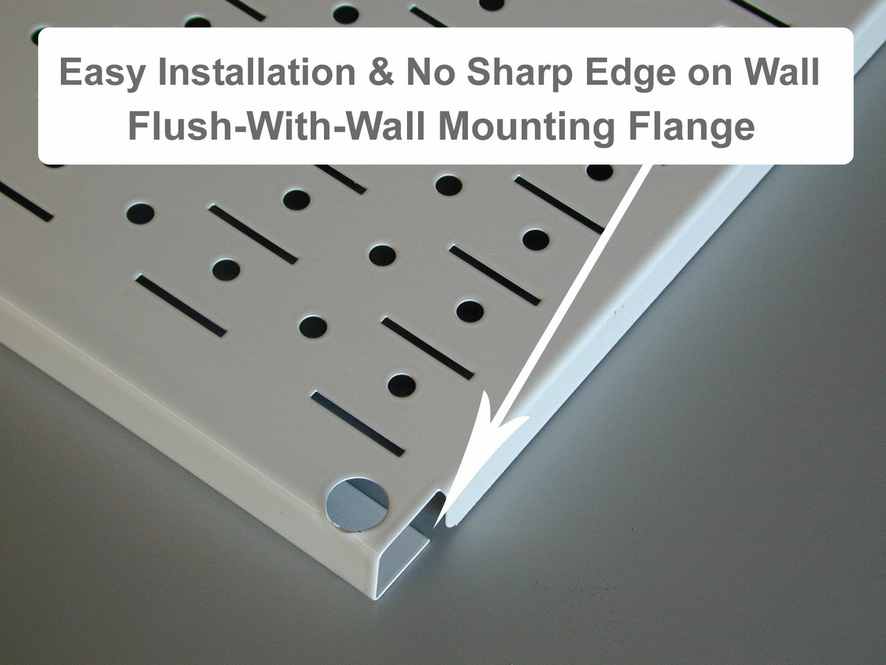 White Pegboard - 32in x 16in - metal - easy install