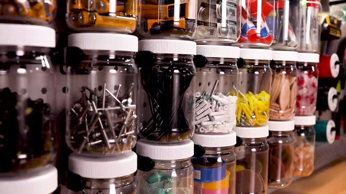 Plastic Pegboard Wallwerx Mason Jar Storage Canister Small Parts