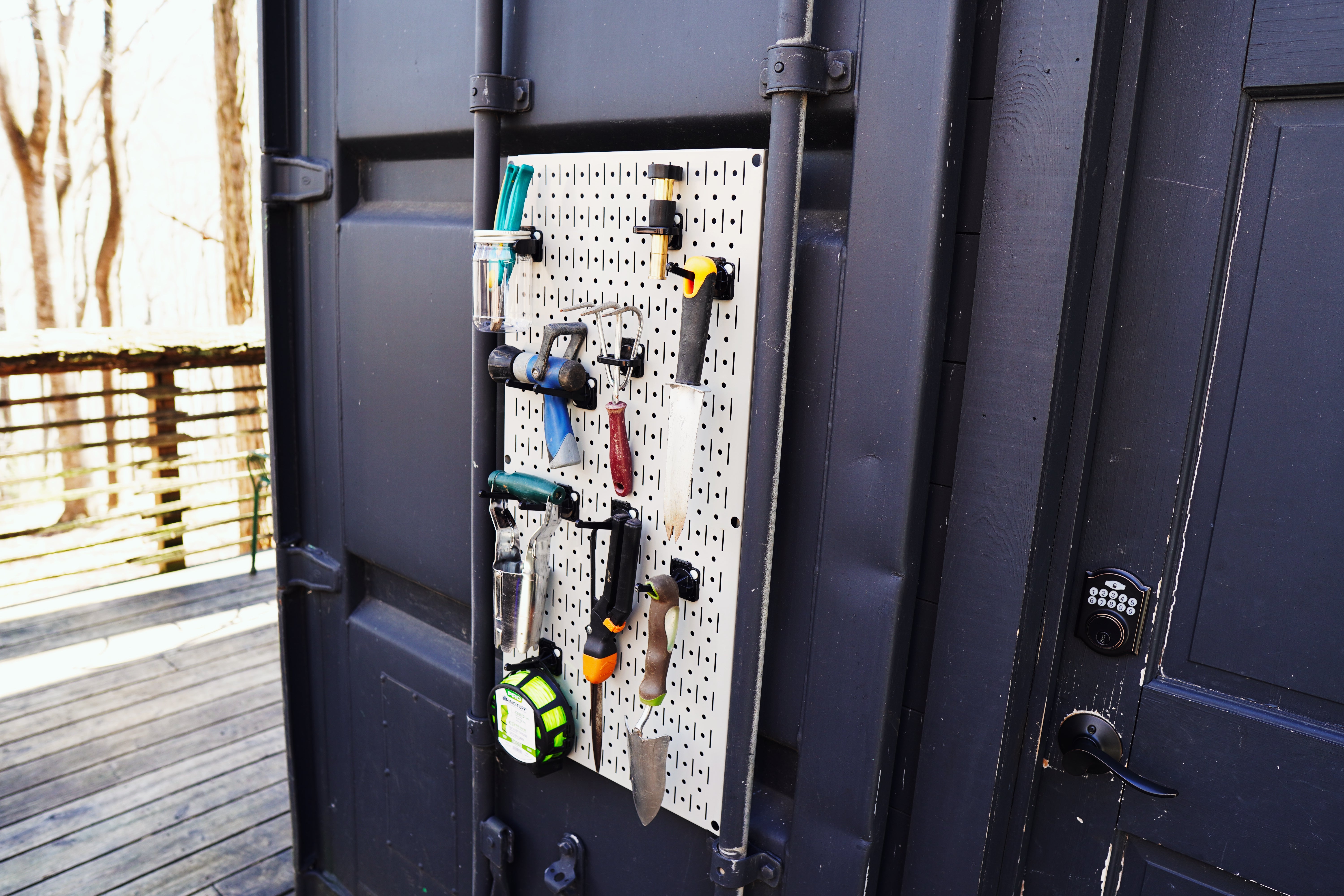 Pegboard + Starter Kit - black metal pegboard, pegboard containers, hooks, tool holders (Copy)