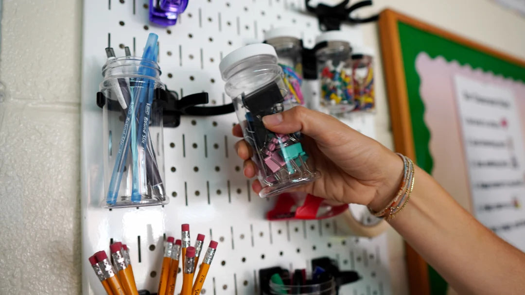 Pegboard + Starter Kit - black metal pegboard, pegboard containers, hooks, tool holders (Copy)