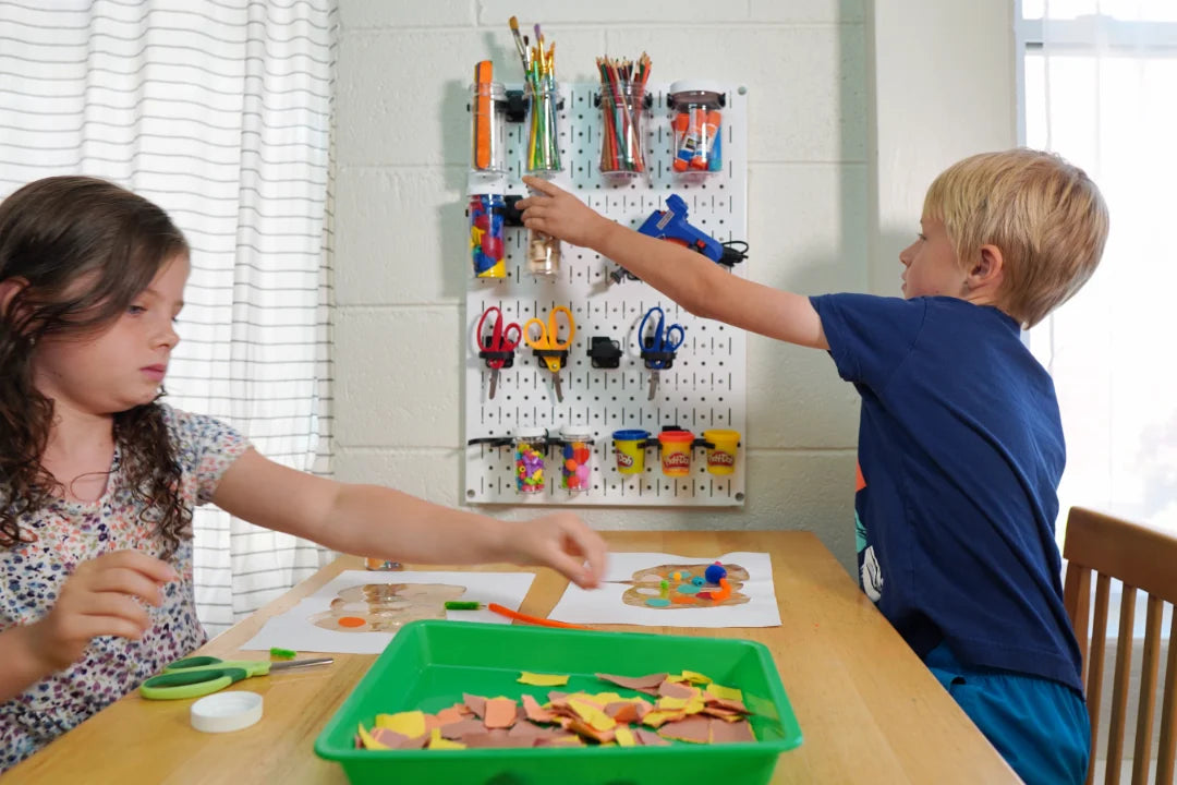 Pegboard + Starter Kit - black metal pegboard, pegboard containers, hooks, tool holders (Copy)