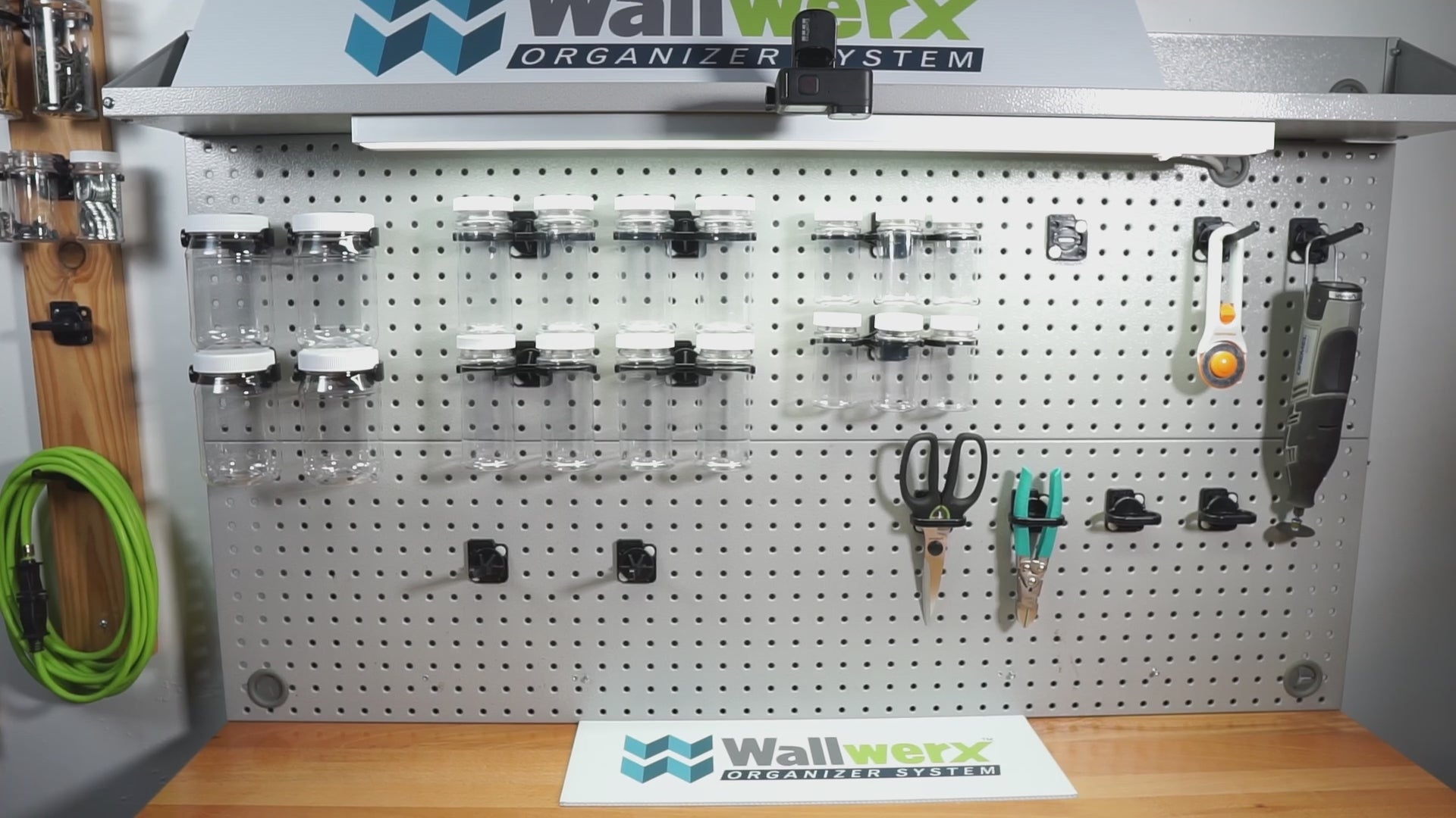 Wallwerx Starter Kit - Wall mounted jars, hooks, tool holders