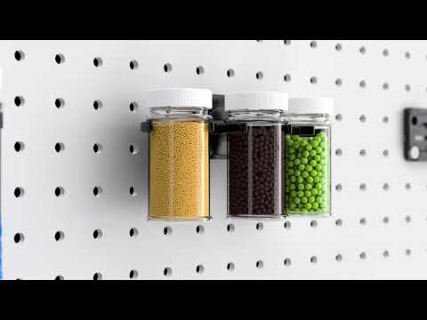 Pegboard + Starter Kit - black metal pegboard, pegboard containers, hooks, tool holders (Copy)