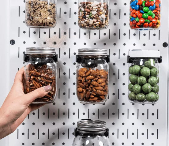 Pegboard + Starter Kit - black metal pegboard, pegboard containers, hooks, tool holders (Copy)